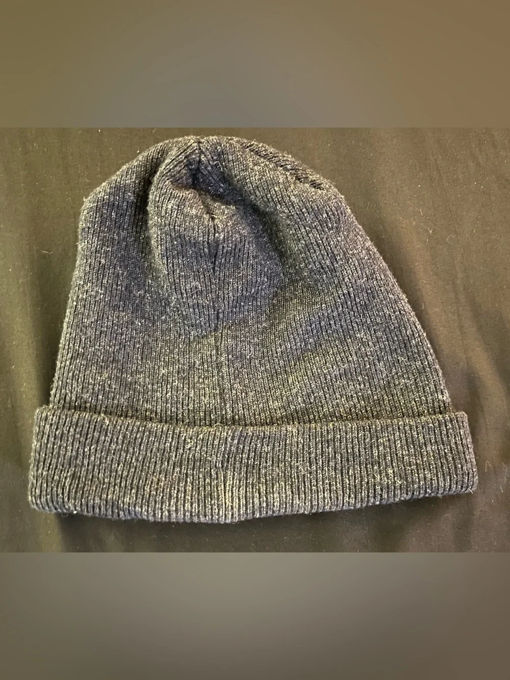 Vintage Kangol Beanie Hat Gray Charcoal Knit Cuffed Made in Great Britain OSFM